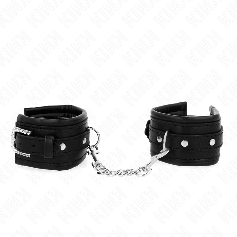 KINK - ALGEMAS PRETAS COM FIVELA DECORADA COM IMITAÇÃO DE DIAMANTES AJUSTÁVEL 25-32 CM X 5.5 CM