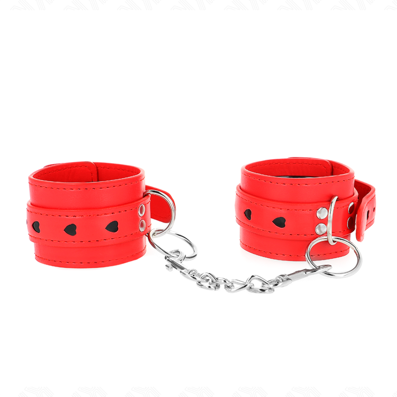 KINK - ALGEMAS VERMELHAS COM DETALHE DE CORAÇÃO PRETO AJUSTÁVEL 21-28 CM X 5.5 CM