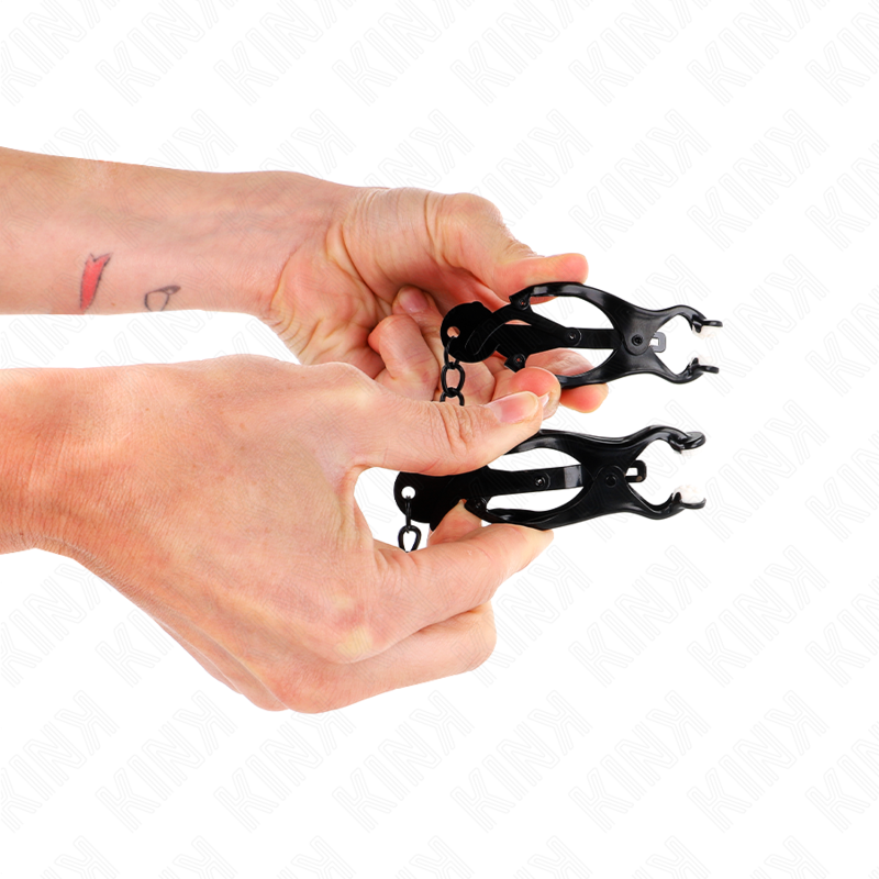 KINK - PINÇAS ESTILO JAPONÊS PARA MAMILOS COM CORRENTE PRETA 30 CM