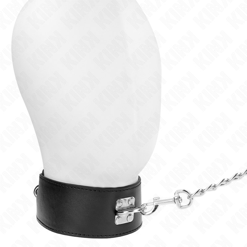 KINK - COLAR COM TRELA 65 CM LARGO PRETO AJUSTÁVEL 33.5-41 CM X 5 CM