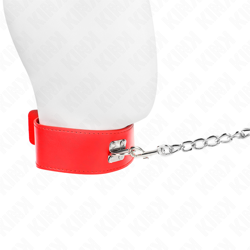 KINK - COLAR COM TRELA 65 CM LARGO VERMELHO AJUSTÁVEL 33.5-41 CM X 5 CM