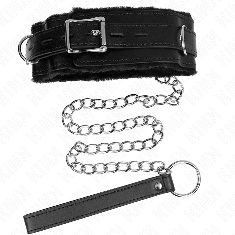 KINK - COLAR COM TRELA 65 CM COM RESTRIÇÕES PRETO AJUSTÁVEL 36-42 CM X 5.5 CM