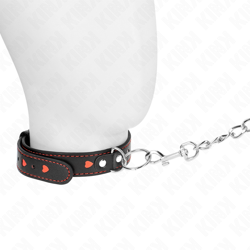 KINK - COLAR COM TRELA 65 CM DETALHES EM CORAÇÃO 52.5 X 2.5 CM
