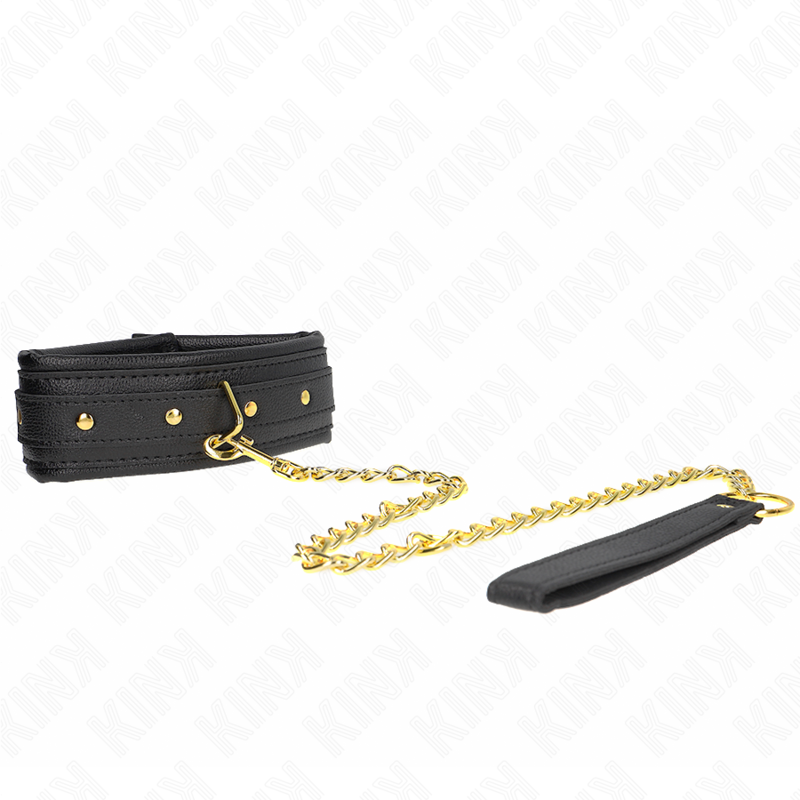 KINK - COLAR COM ESPONJA ALÇA DE IMITACIÓN DE COURO MODELO 1 AJUSTÁVEL 37-54 CM X 3 CM