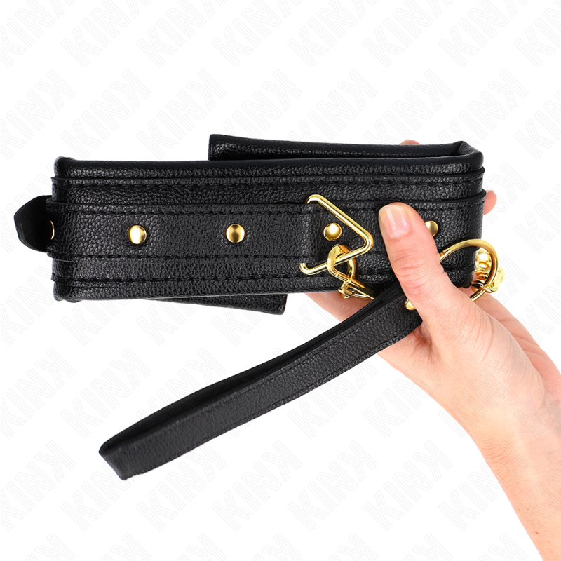 KINK - COLAR COM ESPONJA ALÇA DE IMITACIÓN DE COURO MODELO 1 AJUSTÁVEL 37-54 CM X 3 CM