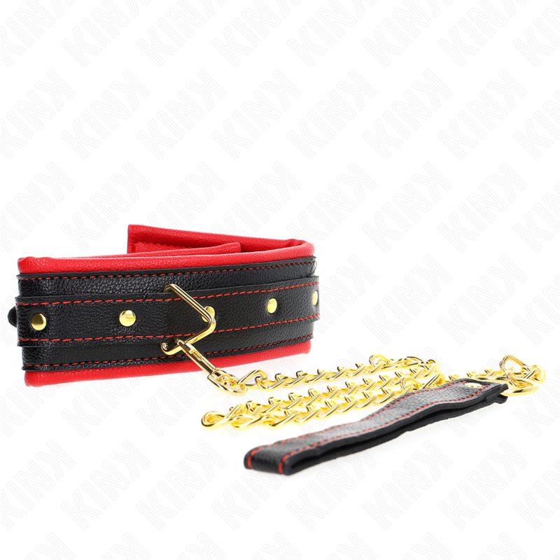 KINK - COLAR COM ESPONJA ALÇA DE IMITACIÓN DE COURO MODELO 2 AJUSTÁVEL 37-54 CM X 3 CM