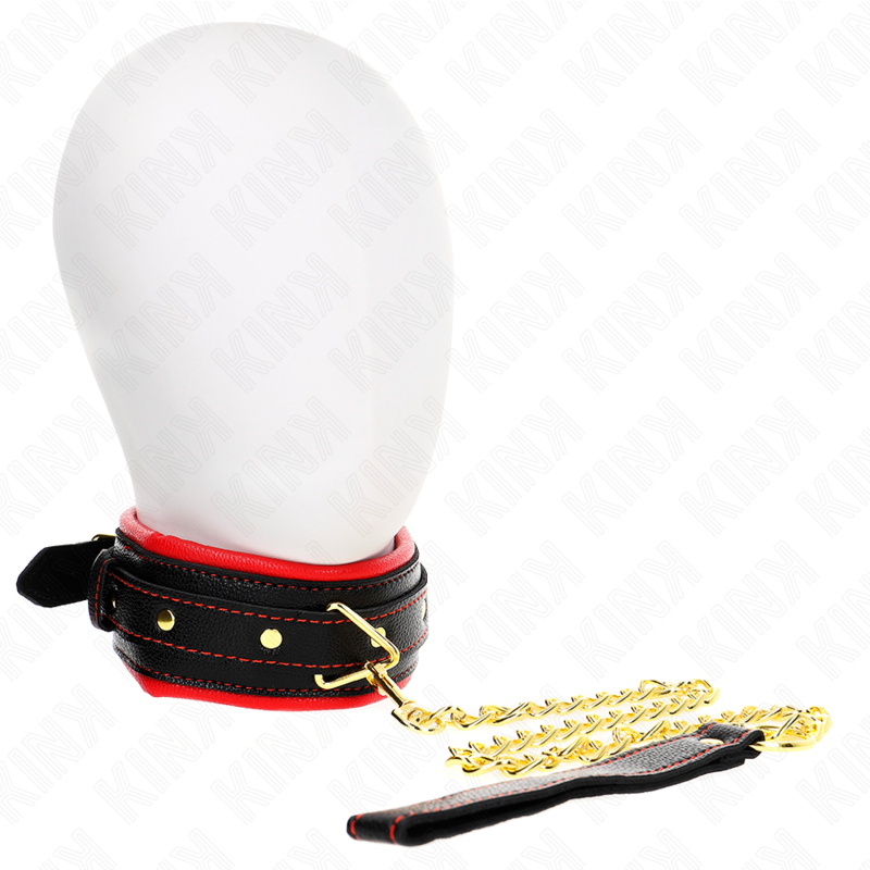 KINK - COLAR COM ESPONJA ALÇA DE IMITACIÓN DE COURO MODELO 2 AJUSTÁVEL 37-54 CM X 3 CM