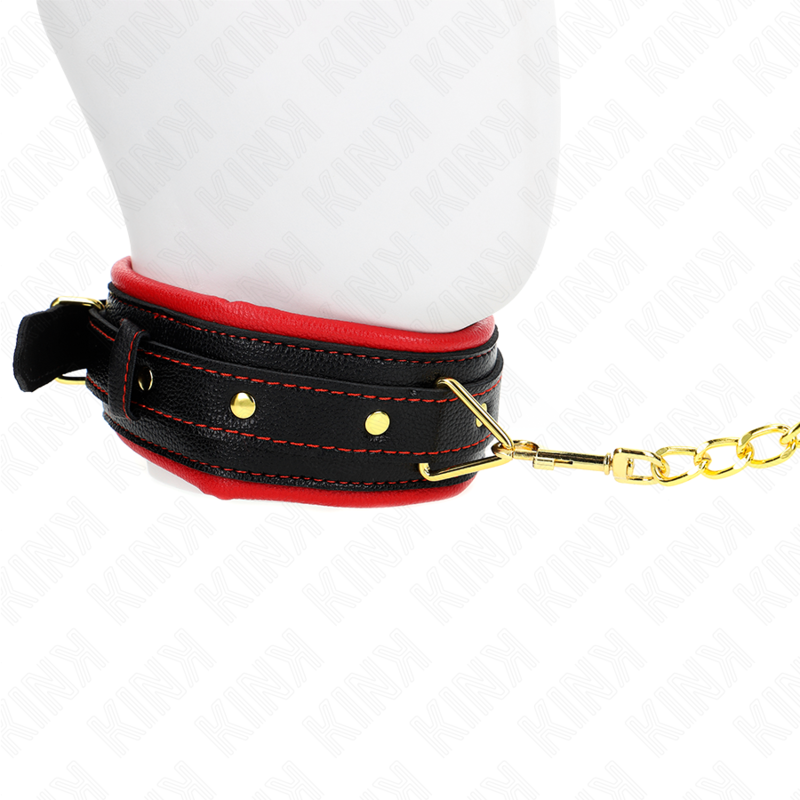 KINK - COLAR COM ESPONJA ALÇA DE IMITACIÓN DE COURO MODELO 2 AJUSTÁVEL 37-54 CM X 3 CM