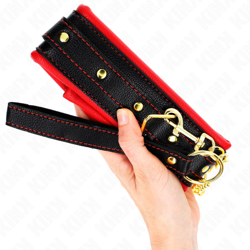 KINK - COLAR COM ESPONJA ALÇA DE IMITACIÓN DE COURO MODELO 2 AJUSTÁVEL 37-54 CM X 3 CM