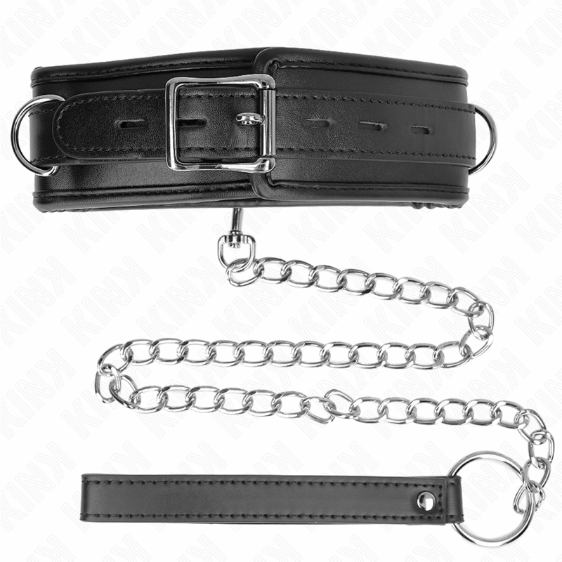 KINK - COLAR COM ESPONJA ALÇA DE IMITACIÓN DE COURO MODELO 3 AJUSTÁVEL 37-54 CM X 3 CM