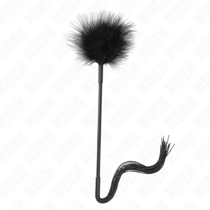 KINK - CHICOTE DE SILICONA COM PENAS PARA CÓCEGAS 47 CM