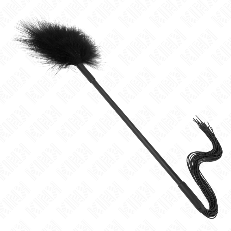 KINK - CHICOTE DE SILICONA COM PENAS PARA CÓCEGAS 47 CM