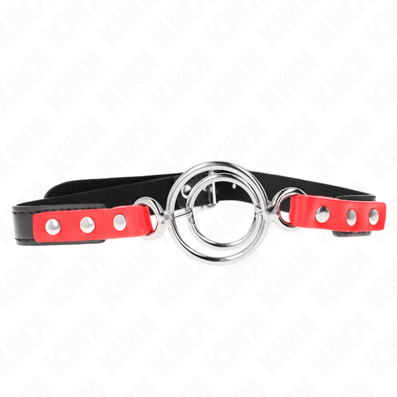 KINK - MORDAZA CON MÚLTIPLOS O-RINGS 4 / 4,8 CM VERMELHO 38 X 56 CM