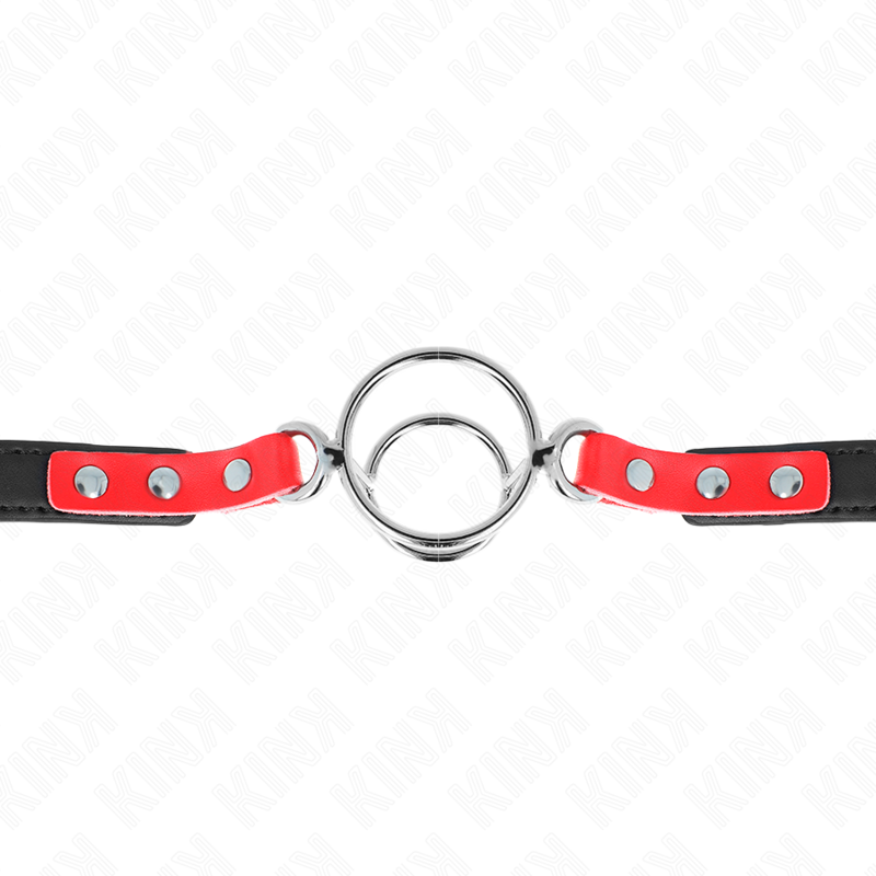 KINK - MORDAZA CON MÚLTIPLOS O-RINGS 4 / 4,8 CM VERMELHO 38 X 56 CM
