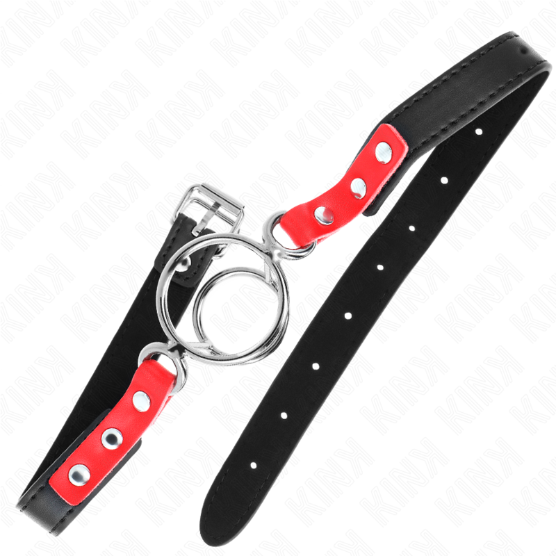 KINK - MORDAZA CON MÚLTIPLOS O-RINGS 4 / 4,8 CM VERMELHO 38 X 56 CM