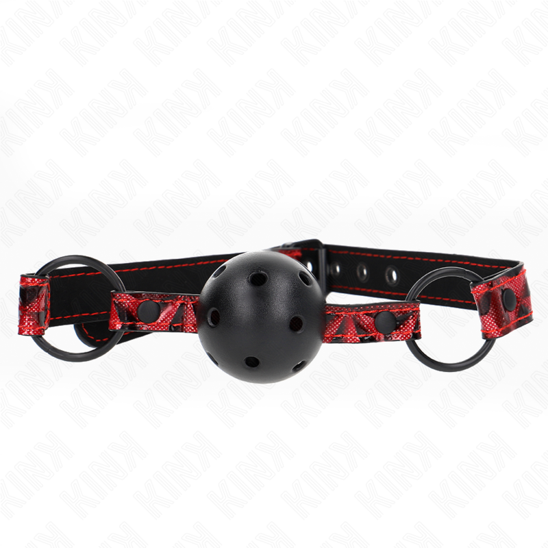 KINK - MORDAÇA DE BOLA 4.5 CM COM PADRÃO DE DIAMANTE MODELO 2 64.5 CM AJUSTÁVEL 42-60 CM