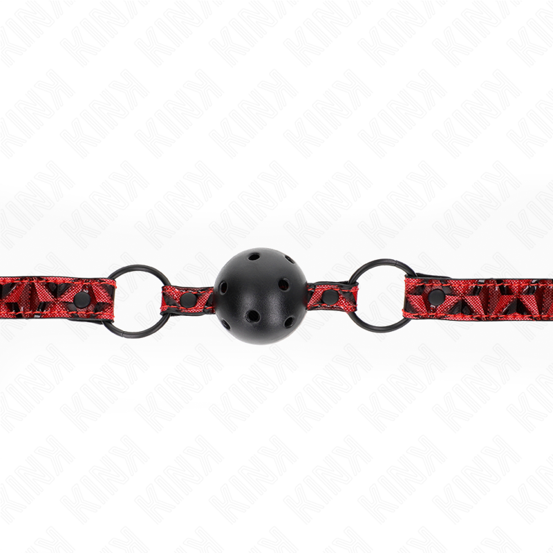 KINK - MORDAÇA DE BOLA 4.5 CM COM PADRÃO DE DIAMANTE MODELO 2 64.5 CM AJUSTÁVEL 42-60 CM