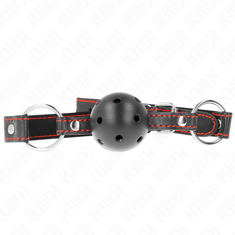 KINK - MORDAÇA DE BOLA 4.5 CM PRETA DURA E VAZADA MODELO 2 65 X 2.5 CM