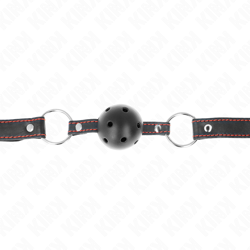 KINK - MORDAÇA DE BOLA 4.5 CM PRETA DURA E VAZADA MODELO 2 65 X 2.5 CM