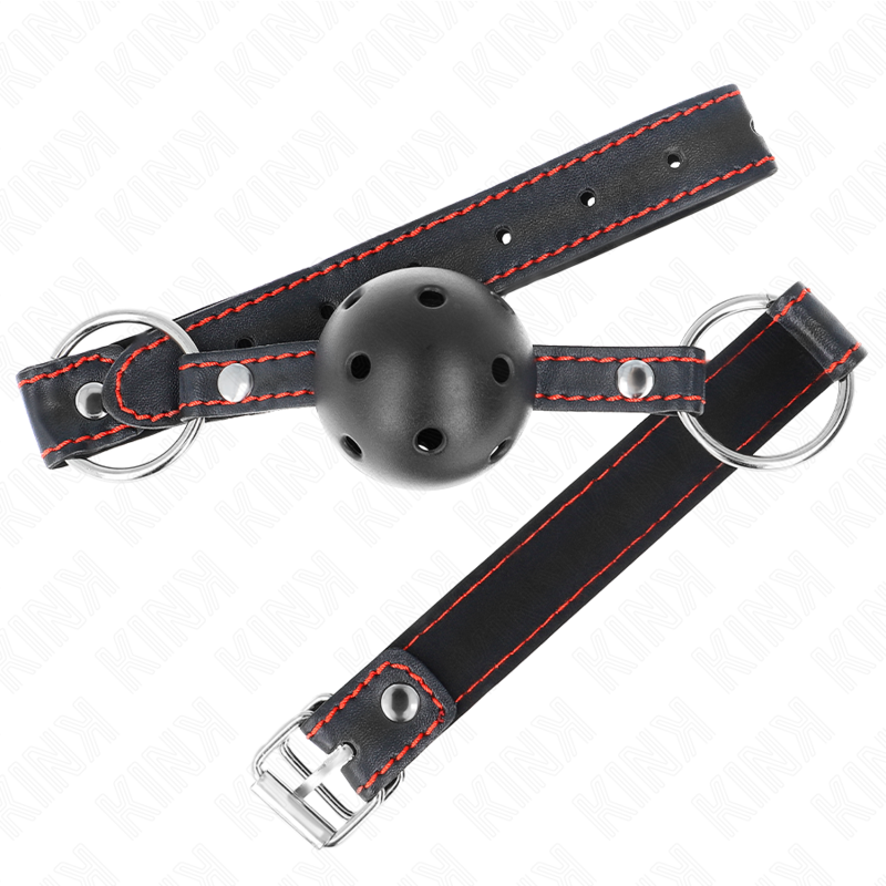 KINK - MORDAÇA DE BOLA 4.5 CM PRETA DURA E VAZADA MODELO 2 65 X 2.5 CM