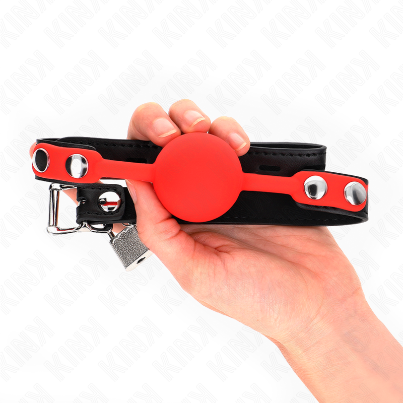 KINK - BOLA SILICONA MORDAÇA 4 CM COM FECHADURA 60 x 2 CM