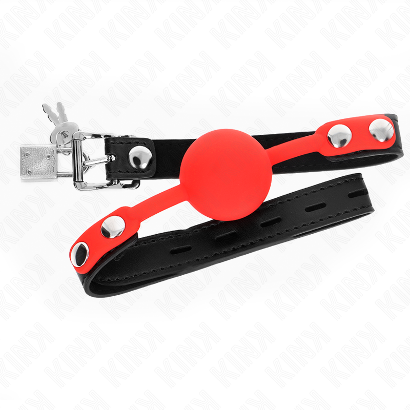 KINK - BOLA SILICONA MORDAÇA 4 CM COM FECHADURA 60 x 2 CM