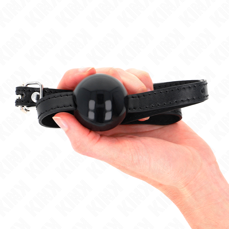 KINK - MORDAÇA COM BOLA 4 CM SÓLIDA SIMPLES PRETA 65 x 1.5 CM