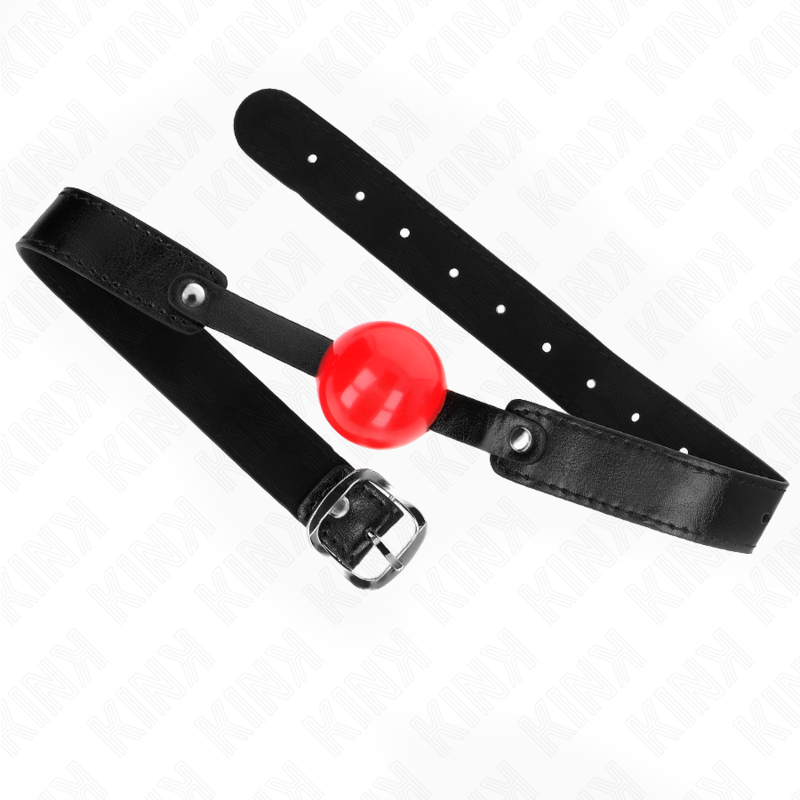 KINK - MORDAÇA COM BOLA 4 CM SUAVE EM TPE MODELO 1 66 x 2.5 CM AJUSTÁVEL 41-61 CM