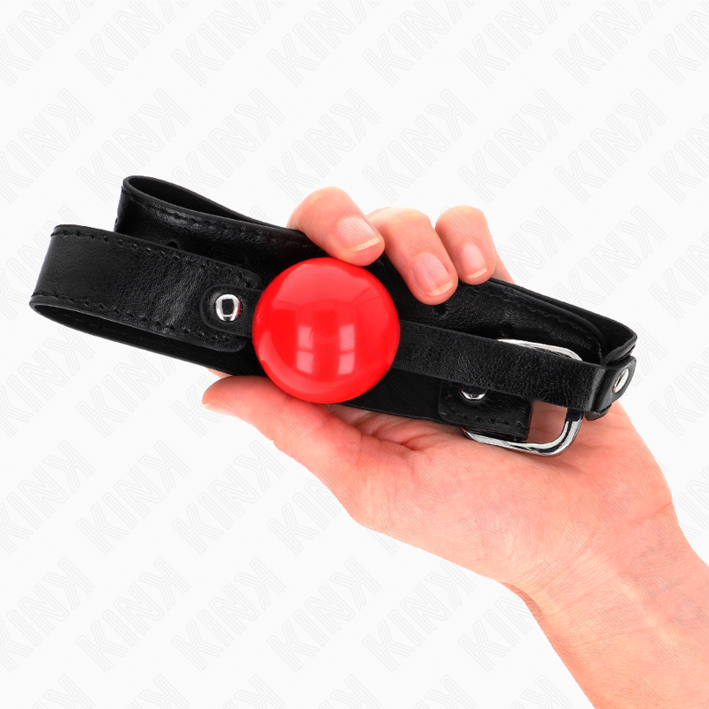 KINK - MORDAÇA COM BOLA 4 CM SUAVE EM TPE MODELO 1 66 x 2.5 CM AJUSTÁVEL 41-61 CM