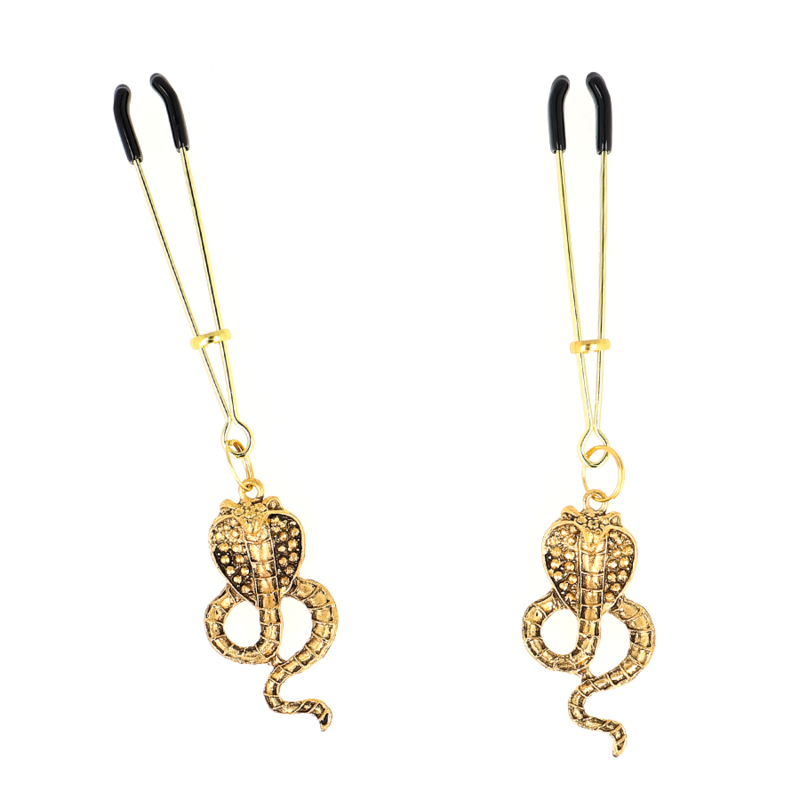 KINK - PINÇAS PARA MAMILOS COM PENDENTE DE COBRA 6 CM