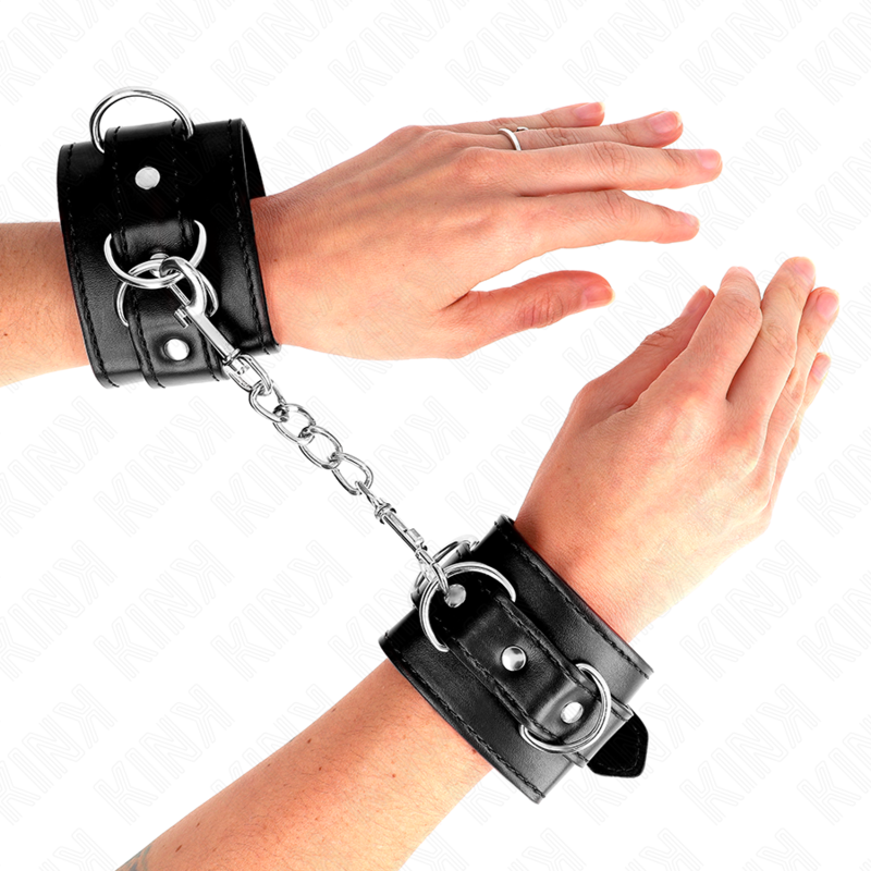 KINK - ALGEMAS COM 3 ARGOLAS EM D AJUSTÁVEL PRETAS 17.5-25 CM X 6 CM