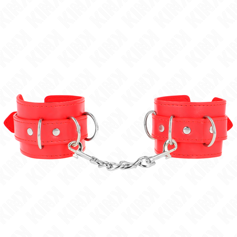 KINK - ALGEMAS COM 3 ARGOLAS EM D AJUSTÁVEL VERMELHAS 17.5-25 CM X 6 CM