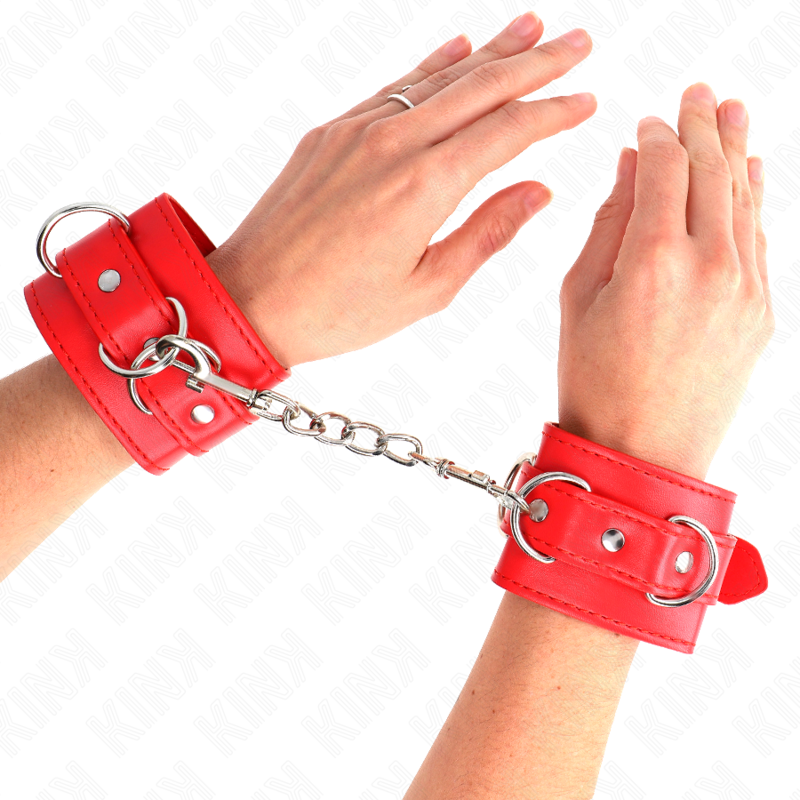 KINK - ALGEMAS COM 3 ARGOLAS EM D AJUSTÁVEL VERMELHAS 17.5-25 CM X 6 CM