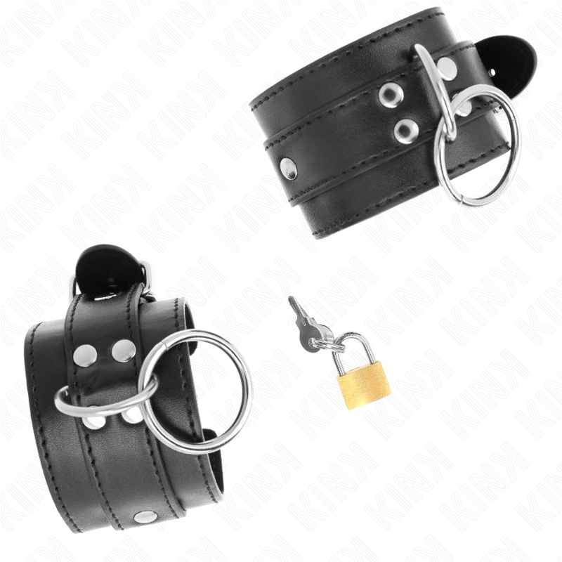 KINK - ALGEMAS COM BLOQUEIO DE CADEADO EM ARGOLAS PRETAS AJUSTÁVEL 20-28 CM X 5.5 CM