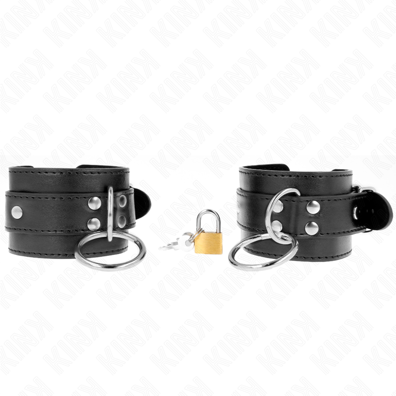 KINK - ALGEMAS COM BLOQUEIO DE CADEADO EM ARGOLAS PRETAS AJUSTÁVEL 20-28 CM X 5.5 CM
