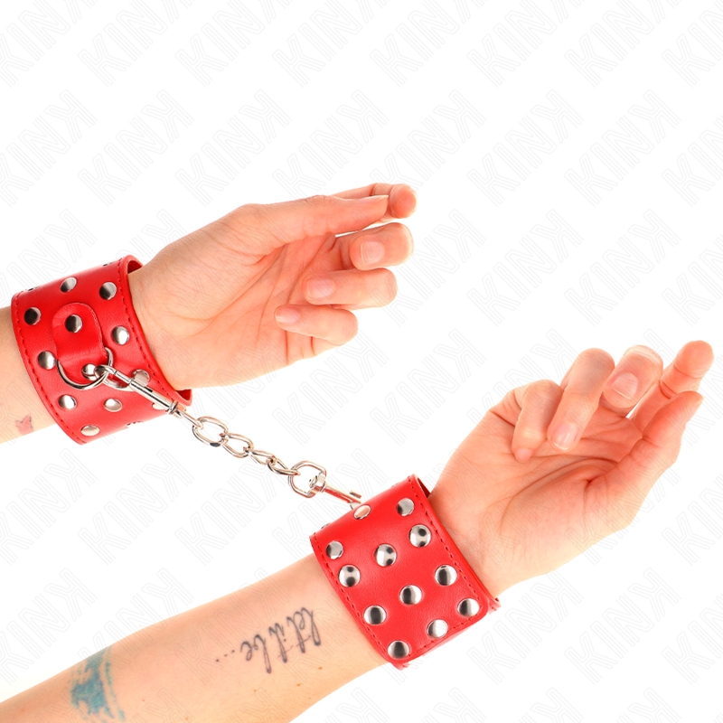 KINK - ALGEMAS COM FECHO DE PRESSÃO E TACHAS AJUSTÁVEL VERMELHAS 19-24 CM X 5.5 CM