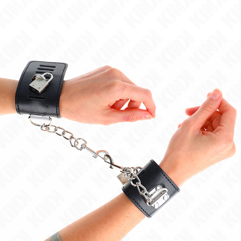KINK - ALGEMAS COM FECHO COM CADEADO PRETAS AJUSTÁVEL 16-23 CM X 5.5 CM