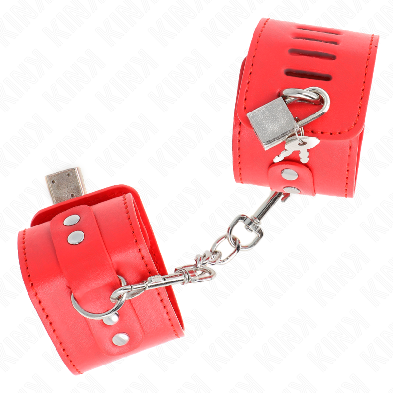 KINK - ALGEMAS COM FECHO COM CADEADO VERMELHAS AJUSTÁVEL 16-23 CM X 5.5 CM