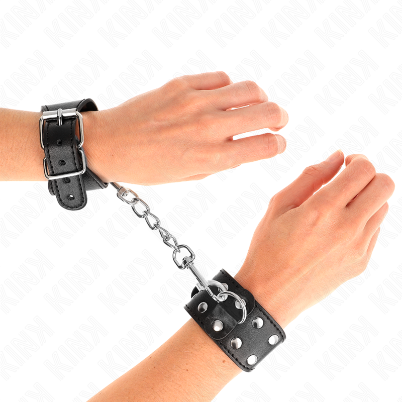 KINK - ALGEMAS DE PULSO COM DUPLA LINHA DE TACHAS AJUSTÁVEL PRETO