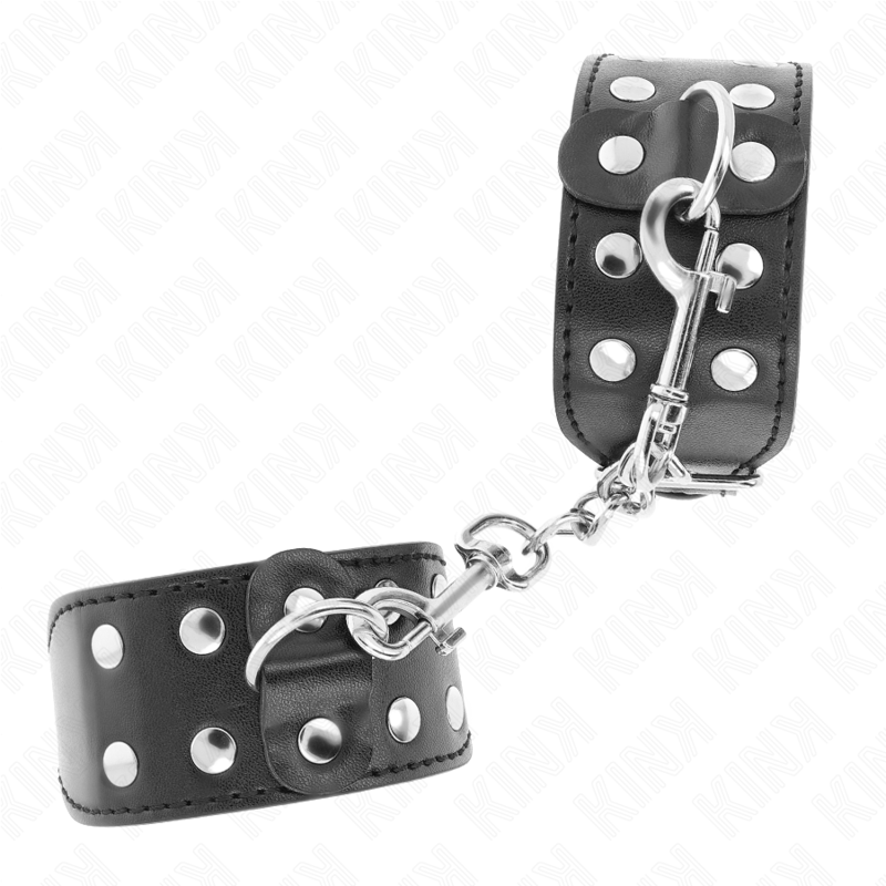 KINK - ALGEMAS DE PULSO COM DUPLA LINHA DE TACHAS AJUSTÁVEL PRETO
