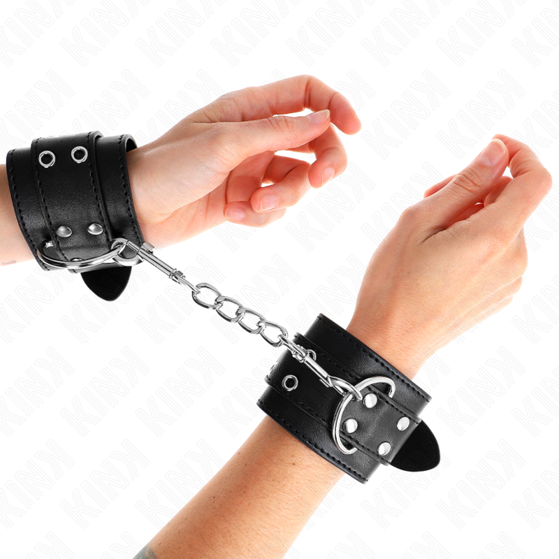 KINK - PUNKOS COM FIVELA DUPLA PRETO AJUSTÁVEIS 19-26 CM
