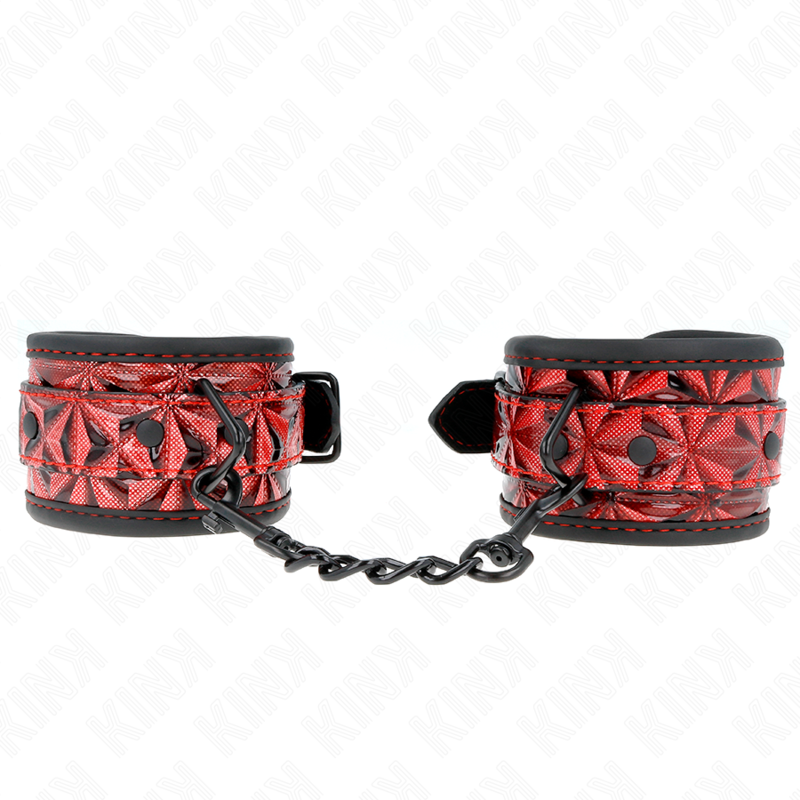 KINK - ALGEMAS COM PADRÃO DE DIAMANTES VERMELHO ESCURO AJUSTÁVEL 17-26 CM X 5.5 CM