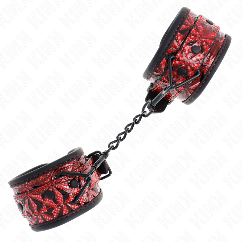 KINK - ALGEMAS COM PADRÃO DE DIAMANTES VERMELHO ESCURO AJUSTÁVEL 17-26 CM X 5.5 CM