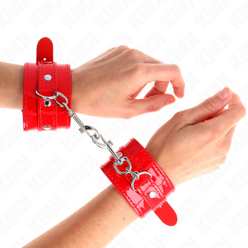 KINK - PUNKOS DE MÃO BRILHANTE VERMELHO AJUSTÁVEL 23-33 CM