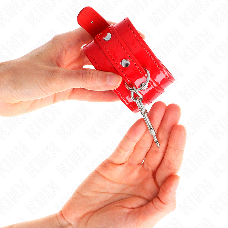 KINK - PUNKOS DE MÃO BRILHANTE VERMELHO AJUSTÁVEL 23-33 CM