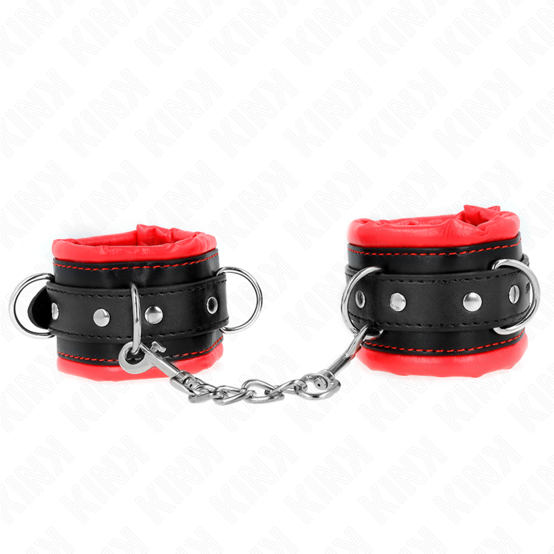 KINK - ALGEMAS ESTILO HEAVY FORRADAS VERMELHAS AJUSTÁVEL 20-30 CM X 6 CM