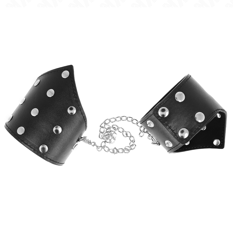 KINK - ALGEMAS ESTILO PONTIAGUDO PRETAS COM CORRENTE AJUSTÁVEL 17-23 CM X 8.5 CM