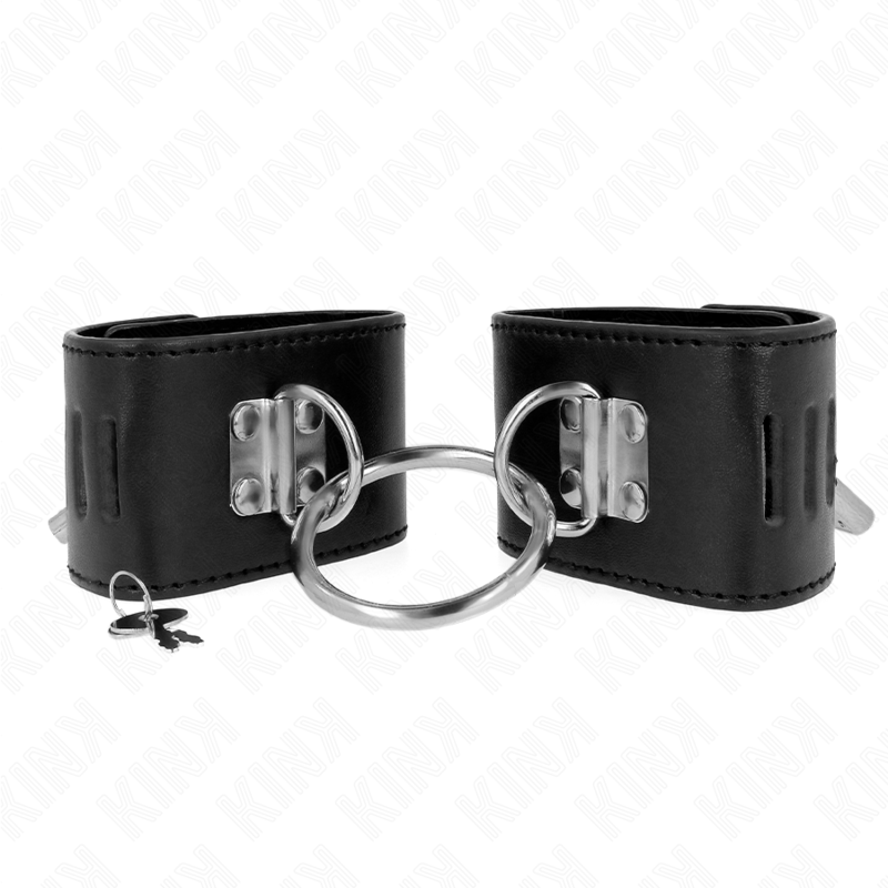 KINK - ALGEMAS FIXAS COM ARGOLA E FECHO COM CADEADO PRETAS AJUSTÁVEL 16-23 CM X 5.5 CM
