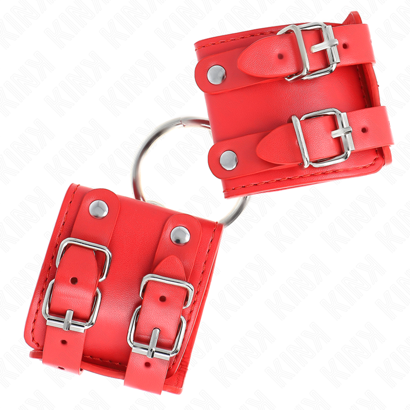Kink - Pulso Fixo Com Anel E Pregos Ajustáveis ​​Vermelho 17-22 Cm X 6,5 Cm