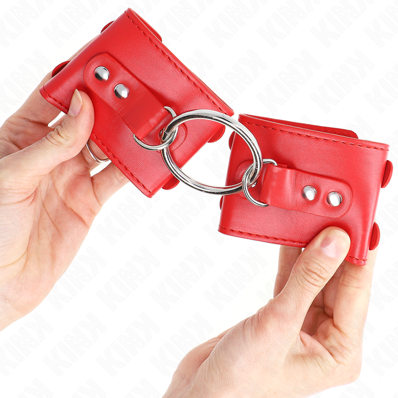 Kink - Pulso Fixo Com Anel E Pregos Ajustáveis ​​Vermelho 17-22 Cm X 6,5 Cm